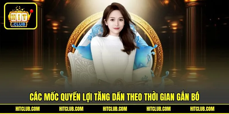 Các mốc quyền lợi tăng dần theo thời gian gắn bó Các mốc quyền lợi tăng dần theo thời gian gắn bó