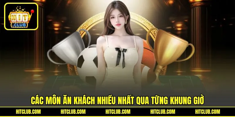 Các môn ăn khách nhiều nhất qua từng khung giờ Các môn ăn khách nhiều nhất qua từng khung giờ