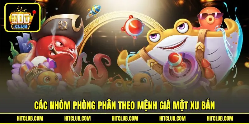 Các nhóm phòng phân theo mệnh giá một xu bắn Các nhóm phòng phân theo mệnh giá một xu bắn