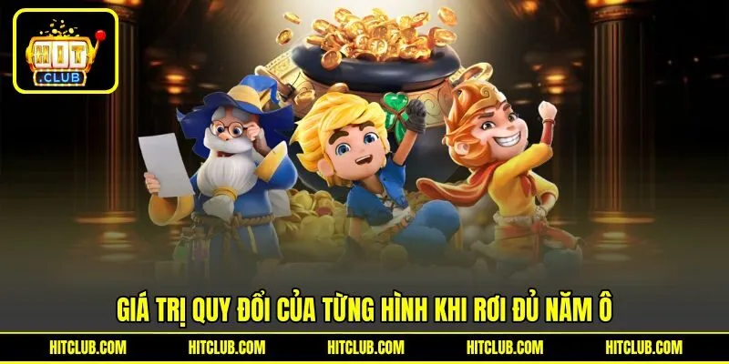 Giá trị quy đổi của từng hình khi rơi đủ năm ô