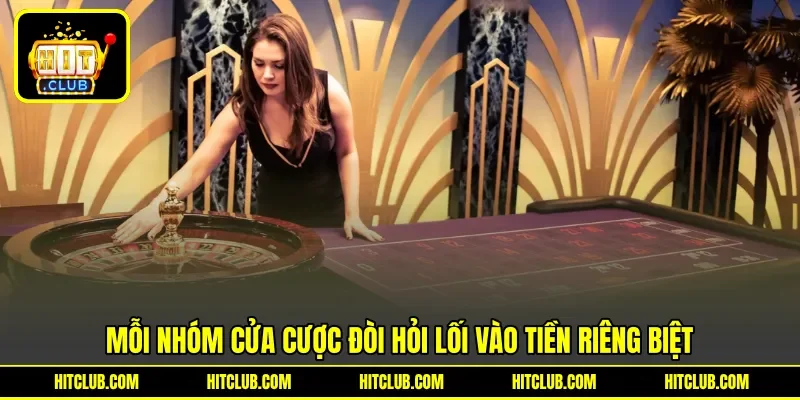 Mỗi nhóm cửa cược đòi hỏi lối vào tiền riêng biệt Mỗi nhóm cửa cược đòi hỏi lối vào tiền riêng biệt
