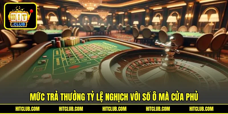 Mức trả thưởng tỷ lệ nghịch với số ô mà cửa phủ Mức trả thưởng tỷ lệ nghịch với số ô mà cửa phủ