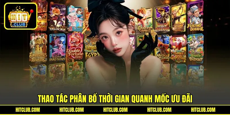Thao tác phân bổ thời gian quanh mốc ưu đãi Thao tác phân bổ thời gian quanh mốc ưu đãi
