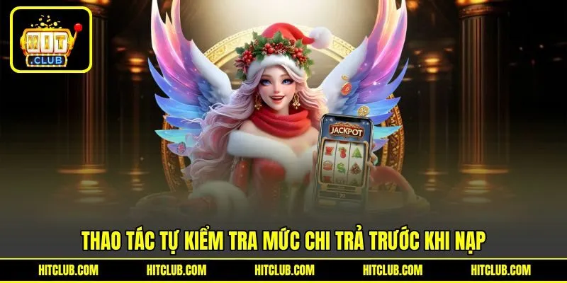 Thao tác tự kiểm tra mức chi trả trước khi nạp