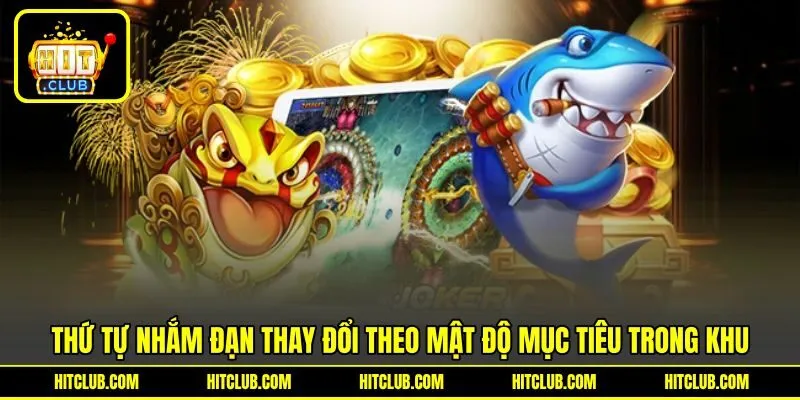Thứ tự nhắm đạn thay đổi theo mật độ mục tiêu trong khu Thứ tự nhắm đạn thay đổi theo mật độ mục tiêu trong khu
